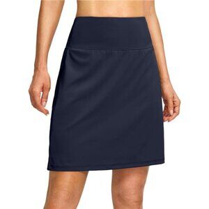 Womens Golf Skort Knee Length Athletic Tennis Skirt High Waist Shorts Pockets
